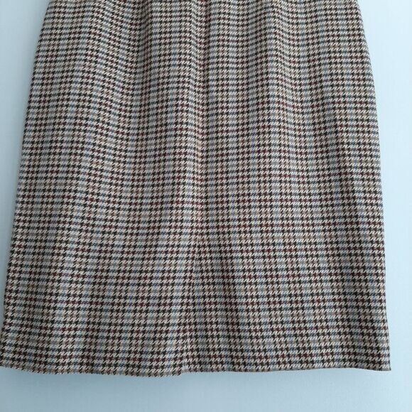 TALBOTS Classic Houndstooth Knee Length Pencil Skirt Sz 10 Flawed - Picture 9 of 13